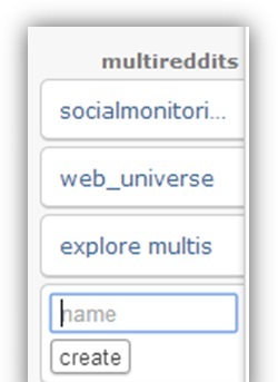 creare un multireddit