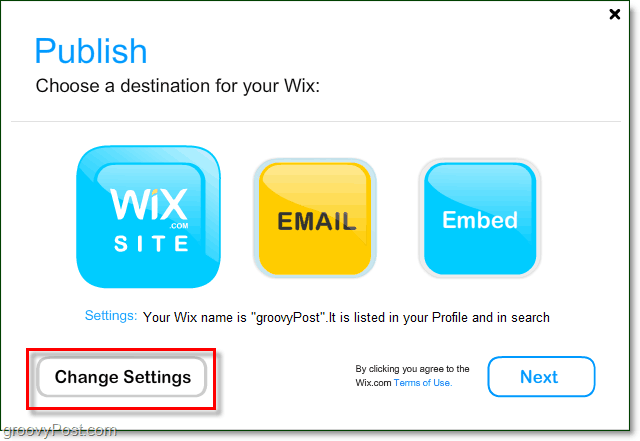 opzioni di pubblicazione per il tuo sito Web flash gratuito wix
