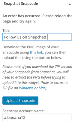 plugin per widget snapcode snapchat