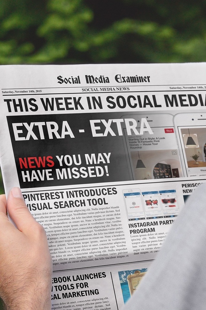 Pinterest lancia Visual Search: questa settimana in Social Media: Social Media Examiner