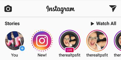 Le storie di Instagram e i replay video dal vivo sono separati in due notifiche nel banner Storie.