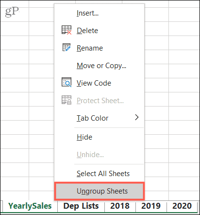 Separa fogli in Excel