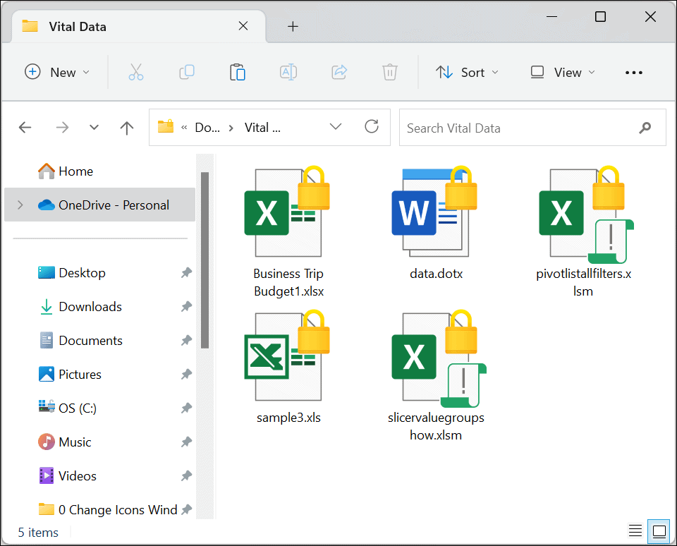 Crittografa file e cartelle su Windows 11