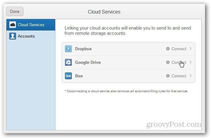 Invia automaticamente allegati Gmail a Google Drive, Dropbox e Box
