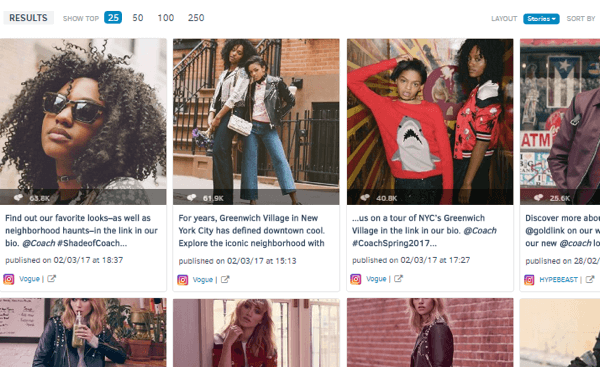 Puoi anche vedere i post Instagram più coinvolgenti del marchio della scorsa settimana.
