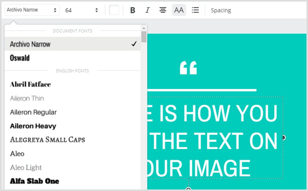 Canva select font