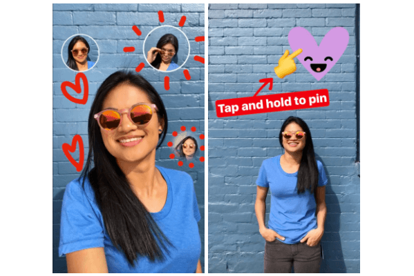 Instagram ha lanciato una nuova funzionalità che chiama Pinning che consente agli utenti di convertire qualsiasi foto o testo in un adesivo per i loro video o immagini di Instagram Stories, persino un selfie.