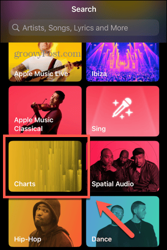 categoria classifiche musicali Apple