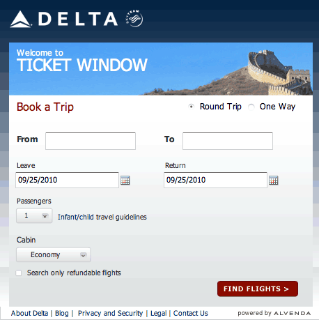 finestra delta ticket