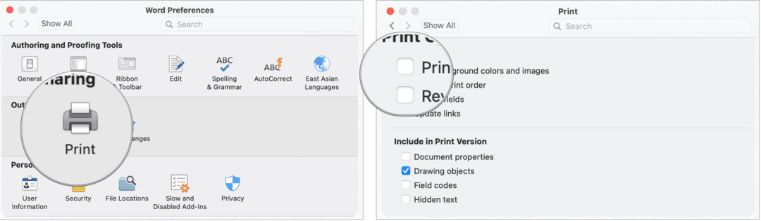 Come stampare il colore di sfondo del documento di Microsoft Word