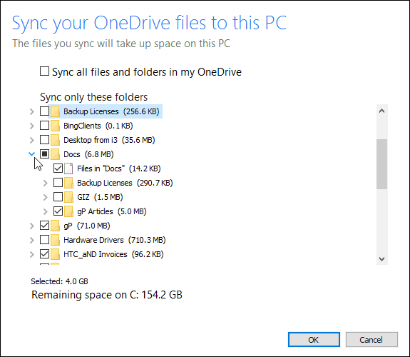Come selezionare quali cartelle OneDrive sincronizzare in Windows 10
