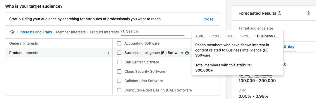 come-usare-il-targeting-stare-in-front-of-concorrente-audiences-su-linkedin-member-interests-product-interest-settings-step-21