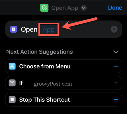 scorciatoie iphone selezionare app