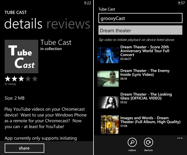 Tube Cast per Windows Phone 8