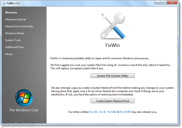 Risolvi 50 problemi comuni di Windows 7 con FixWin [groovyReview]
