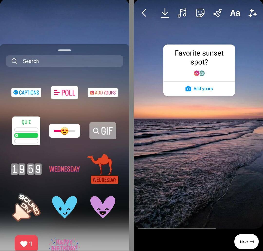 how-to-use-instagram-short-form-video-tools-interactive-stickers-sliders-sondaggi-quizes-example-10