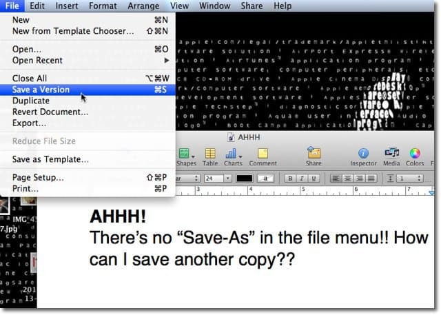 Mac OS X Lion: Salva con nome con versioni