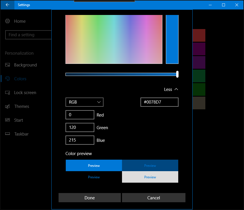 i creatori di windows 10 aggiornano i colori personali