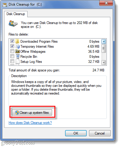 ripulire i file di sistema in Windows 7