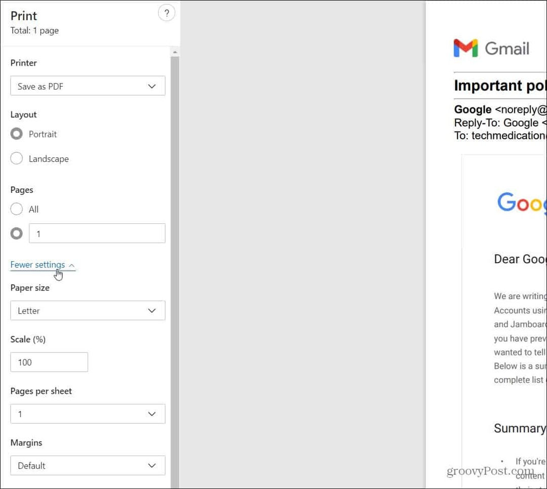 Come salvare un messaggio Gmail come PDF