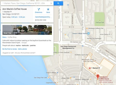 informazioni sull'attività commerciale di google maps