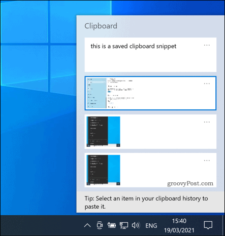 Il pannello Appunti di Windows 10