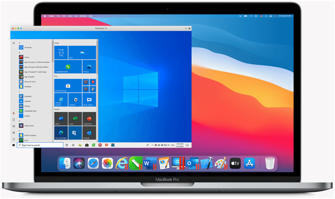 Windows 10 su Mac M1 Parallels Desktop 16 per Mac