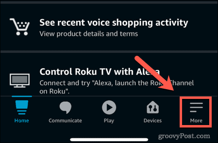 alexa più menu